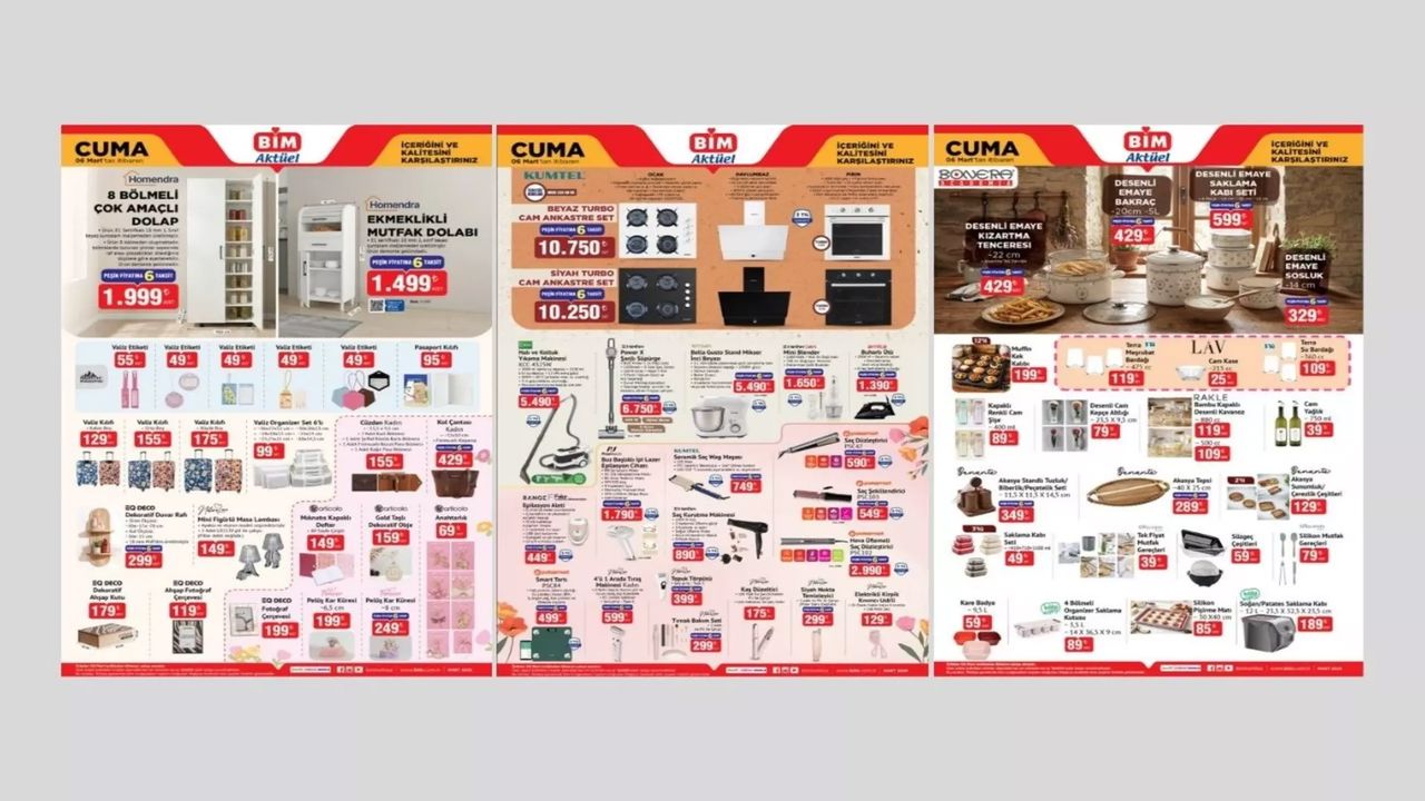BİM 6 Mart 2026 aktüel kataloğu yayımlandı: Birçok ürün raflarda